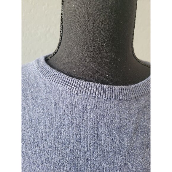 J Crew Blue Cashmere Crew Neck Long Sleeve Sweater Size L Preppy Office Wear - Picture 2 of 9